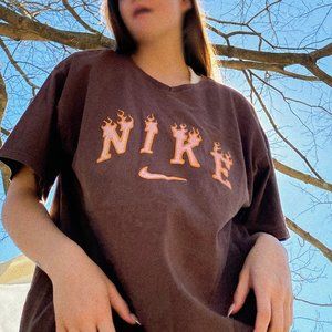 THRIFTED NIKE FIRE DECAL TSHIRT